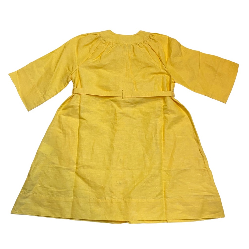The Sunday Collective Organic Cotton Linen Trench Dress - Daffodil Yellow New 4Y - Picture 3 of 7